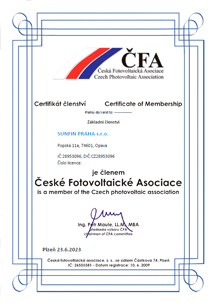 Certifikát CFA